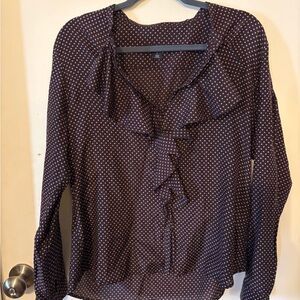 GAP Purple and White Polka Dot Blouse